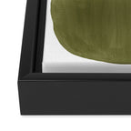 Olive green abstract shapes Framed Canvas Print Gallery Image 3