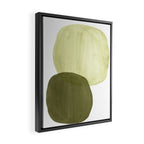 Olive green abstract shapes Framed Canvas Print Gallery Image 2