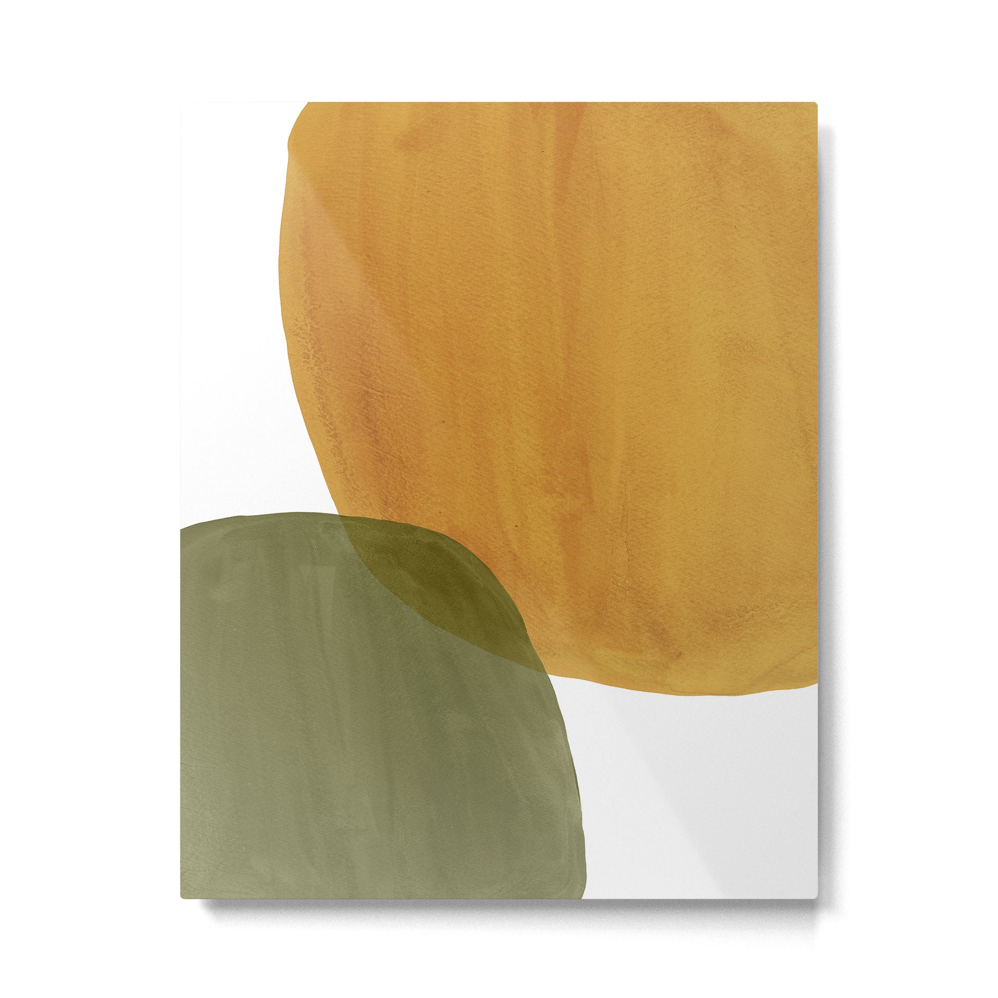 Olive green and mustard shapes Metal Print Gallery Image 4