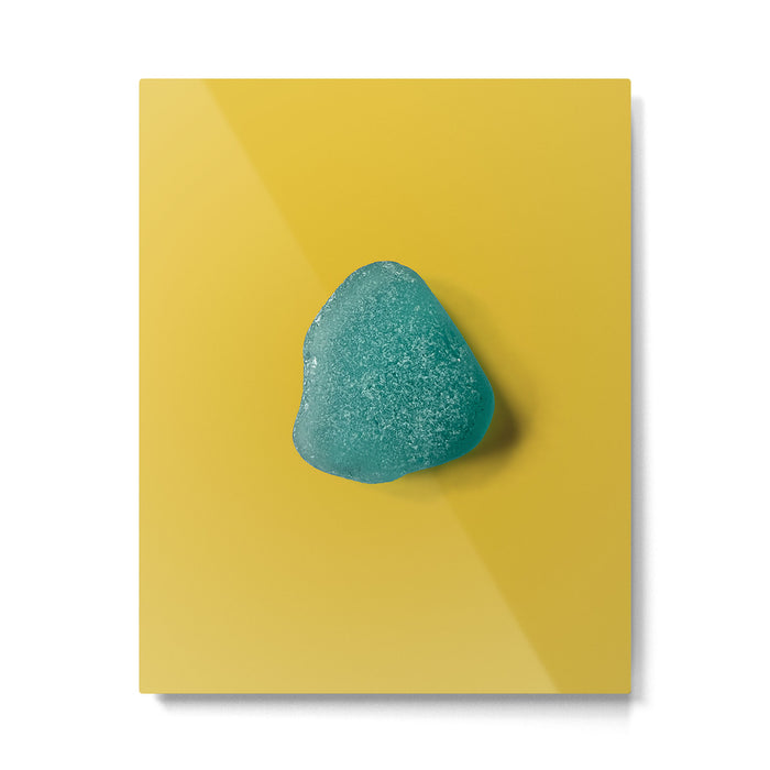  Seaglass on mustard, japandi minimalist Metal Print Gallery Image 1