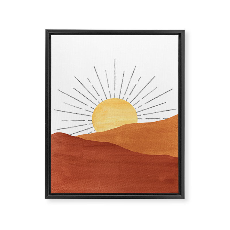 Terracotta desert sun Framed Canvas Print Gallery Image 6