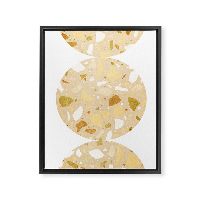 Terrazzo circle shapes Framed Canvas Print Gallery Image 6