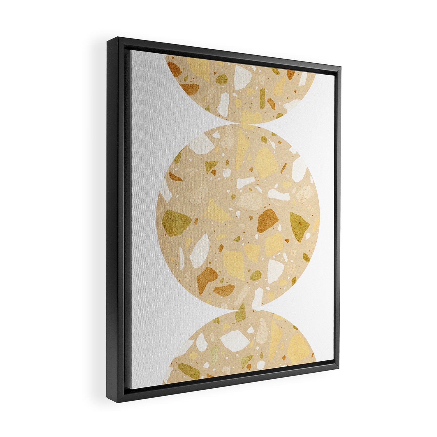 Terrazzo circle shapes Framed Canvas Print Gallery Image 2