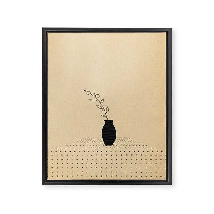 Vase and plant Framed Canvas Print Gallery Image 1