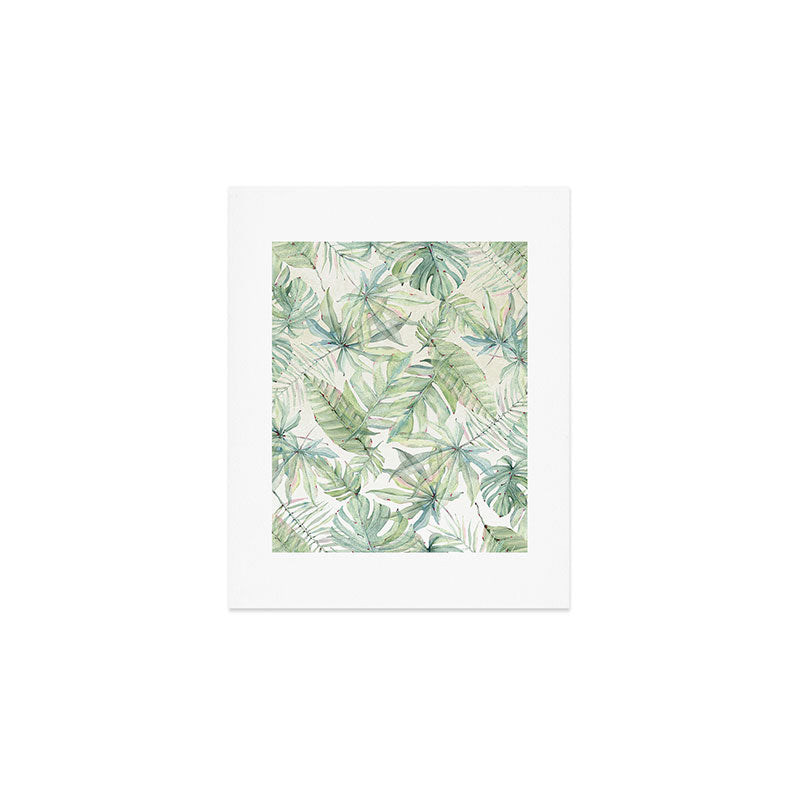 Green Tropical Leaves Art Print Gallery Image 1