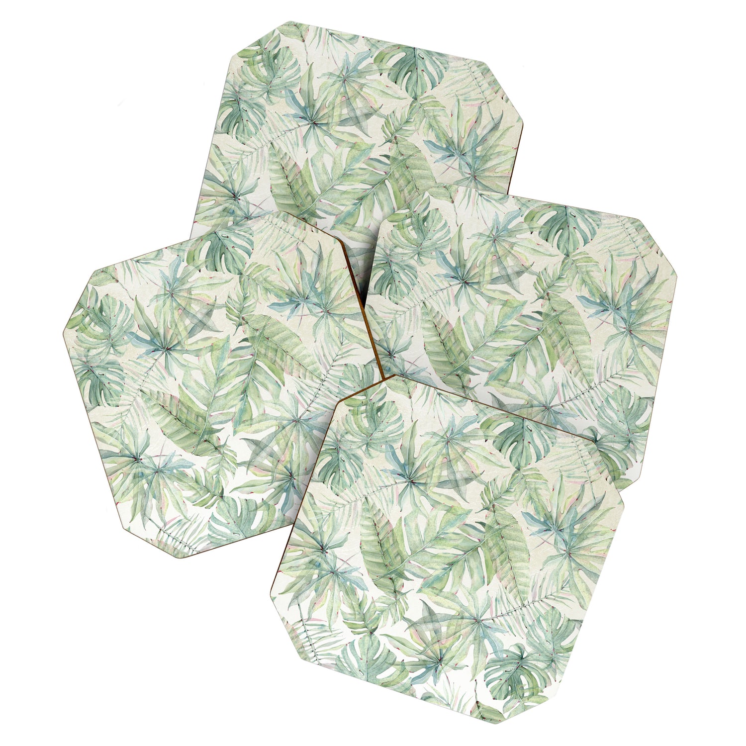 Green Tropical Leaves Coaster Gallery Image 1