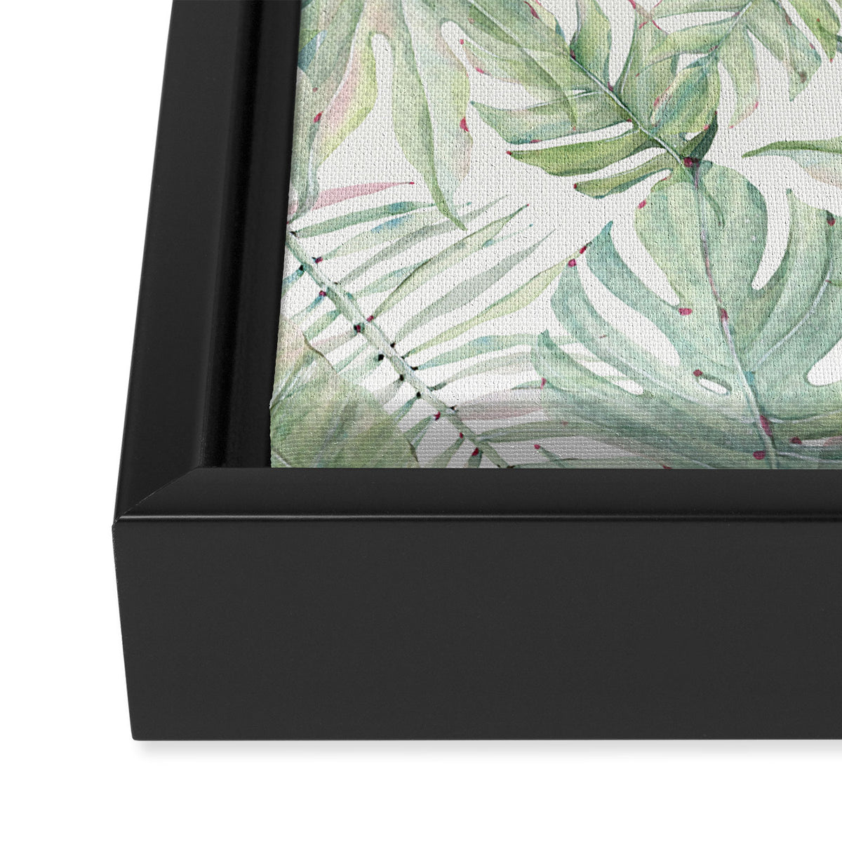 Green Tropical Leaves Framed Canvas Print Gallery Image 3