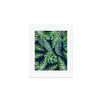 Jungle Leaves, Banana, Monstera, Blue Art Print Gallery Image 1