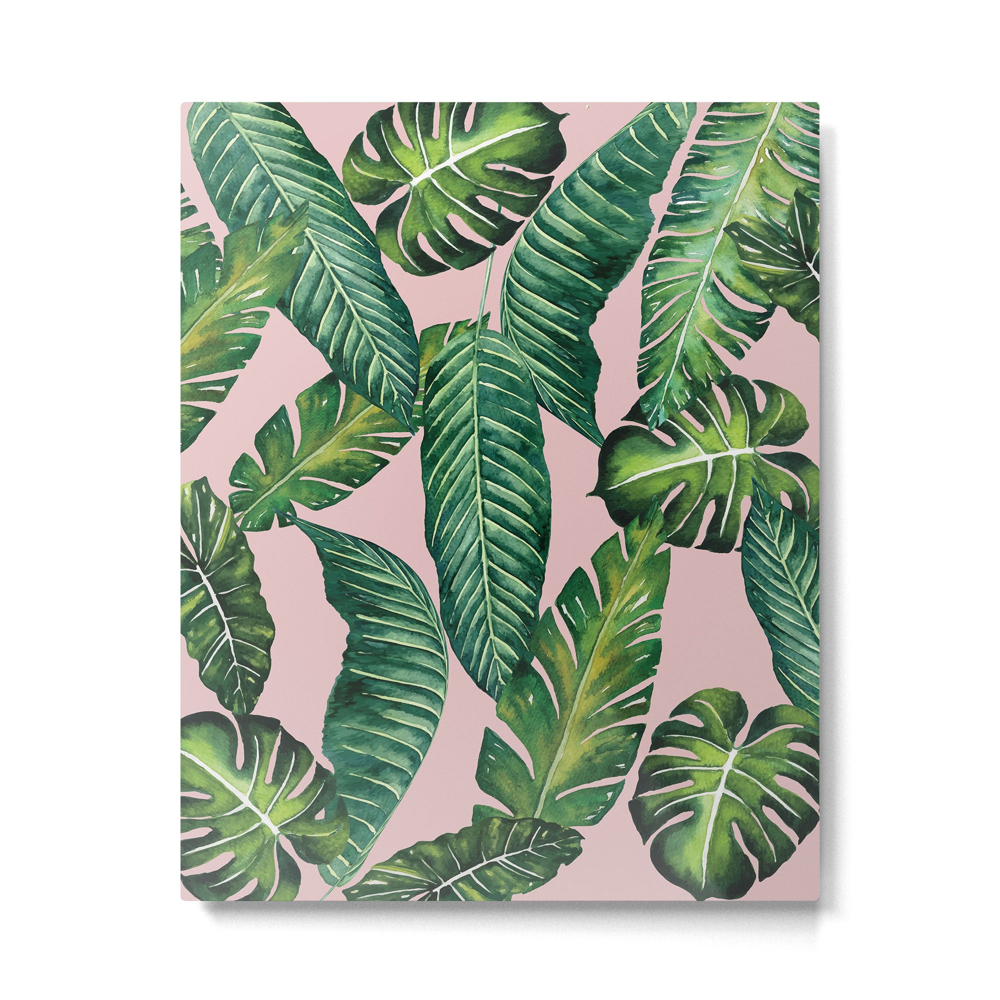 Jungle Leaves, Banana, Monstera II Pink  Metal Print Gallery Image 6