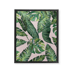 Jungle Leaves, Banana, Monstera Pink #society6 Framed Canvas Print Gallery Image 8