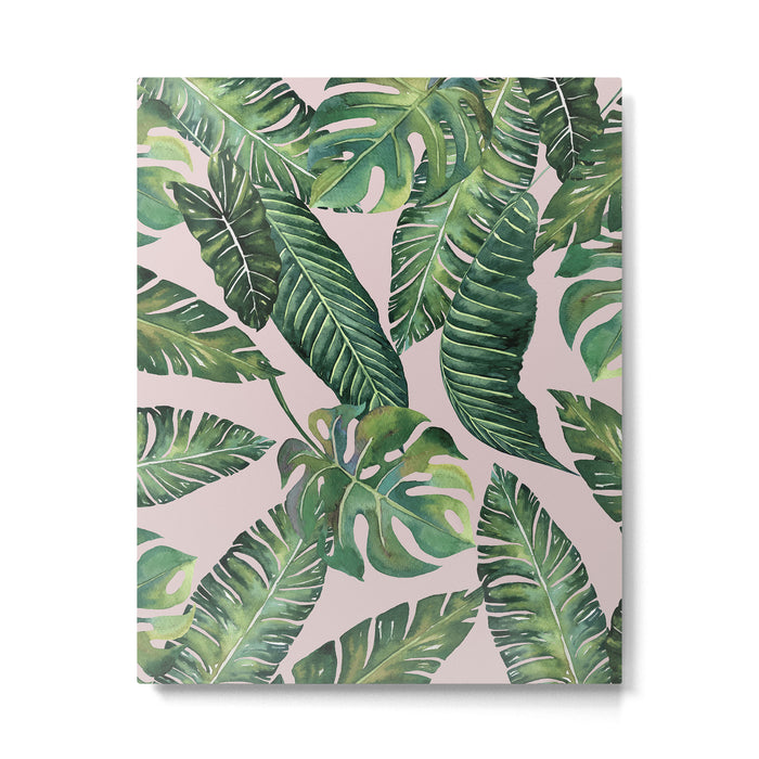 Jungle Leaves, Banana, Monstera Pink #society6 Metal Print Gallery Image 1