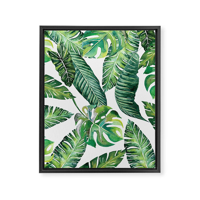 Jungle Leaves, Banana, Monstera #society6 Framed Canvas Print Gallery Image 1