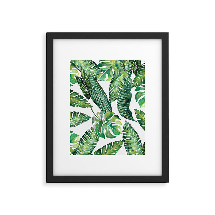 Jungle Leaves, Banana, Monstera #society6 Framed Art Print Gallery Image 1