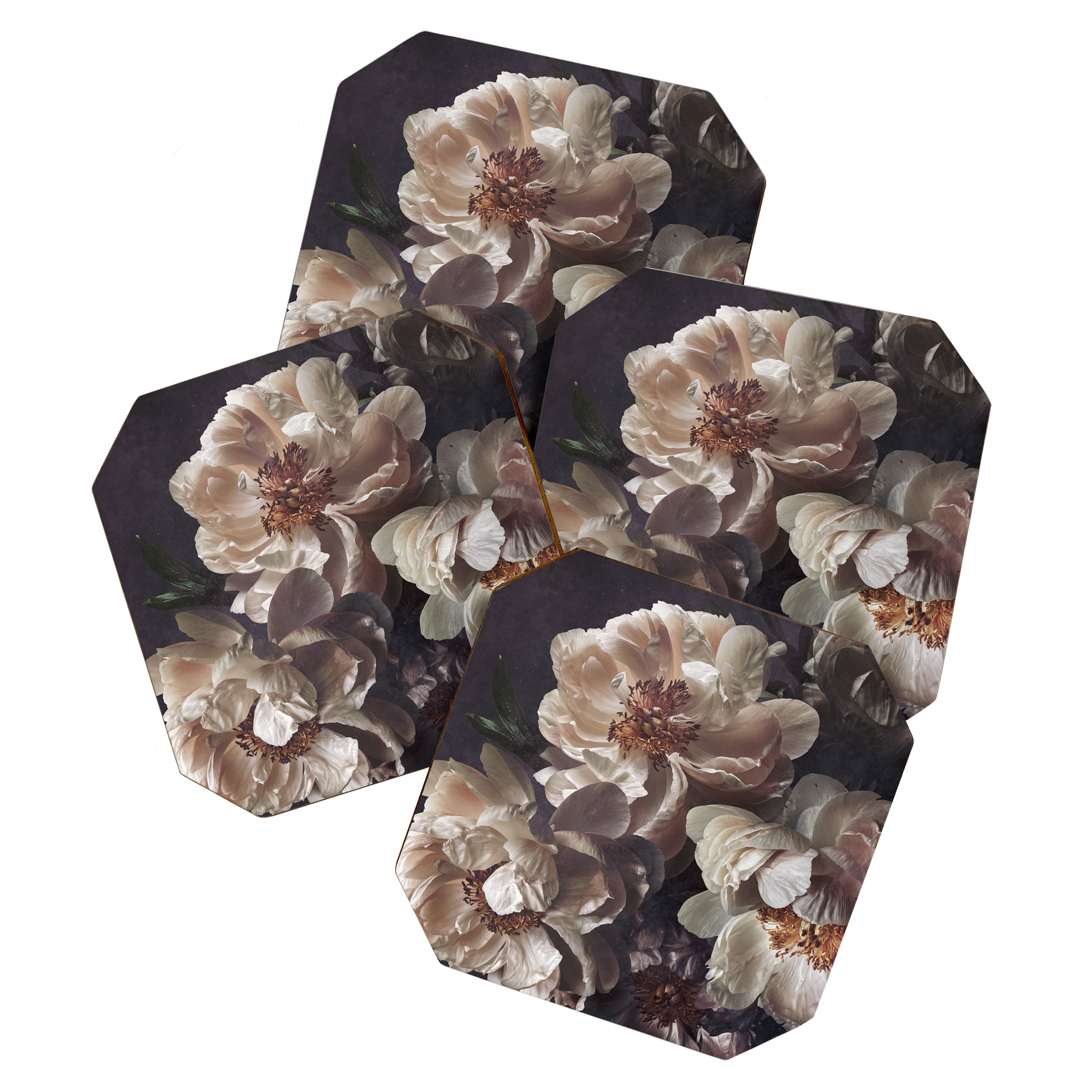 Midnight Peonies  Coaster Gallery Image 1