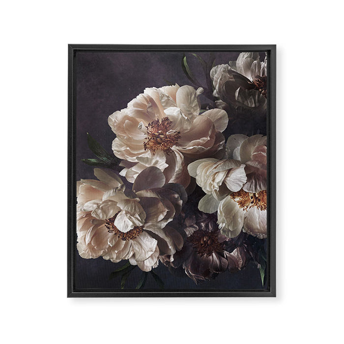 Midnight Peonies  Framed Canvas Print Gallery Image 1