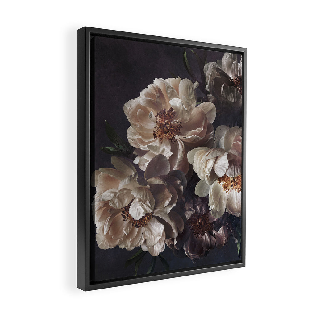 Midnight Peonies  Framed Canvas Print Gallery Image 2