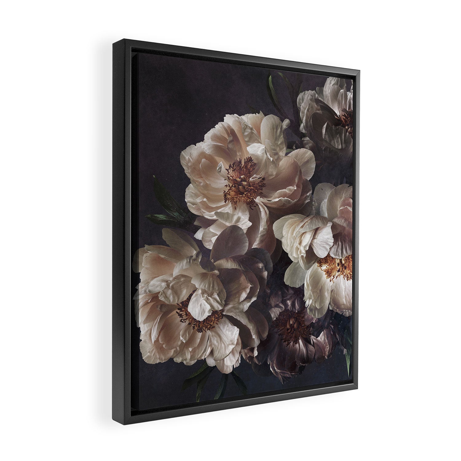 Midnight Peonies  Framed Canvas Print Gallery Image 2