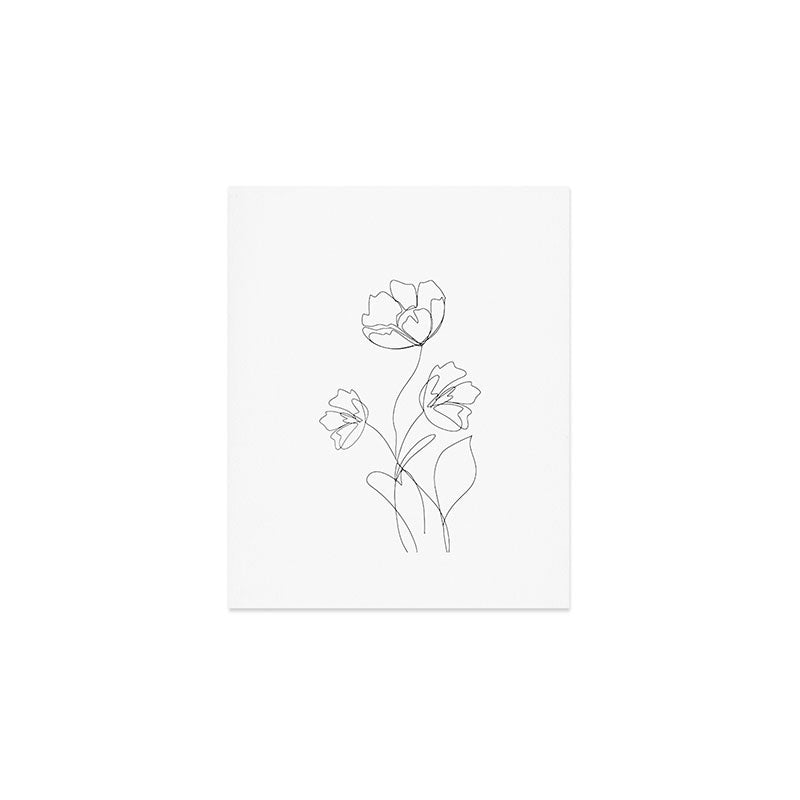 Poppies Minimal Line Art Art Print Gallery Image 1