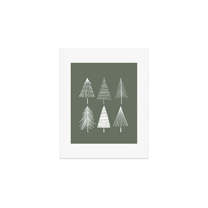 Xmas Trees Green Art Print Gallery Image 1