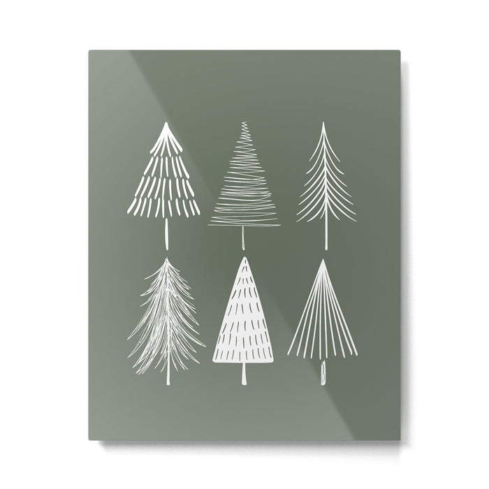 Xmas Trees Green Metal Print Gallery Image 1