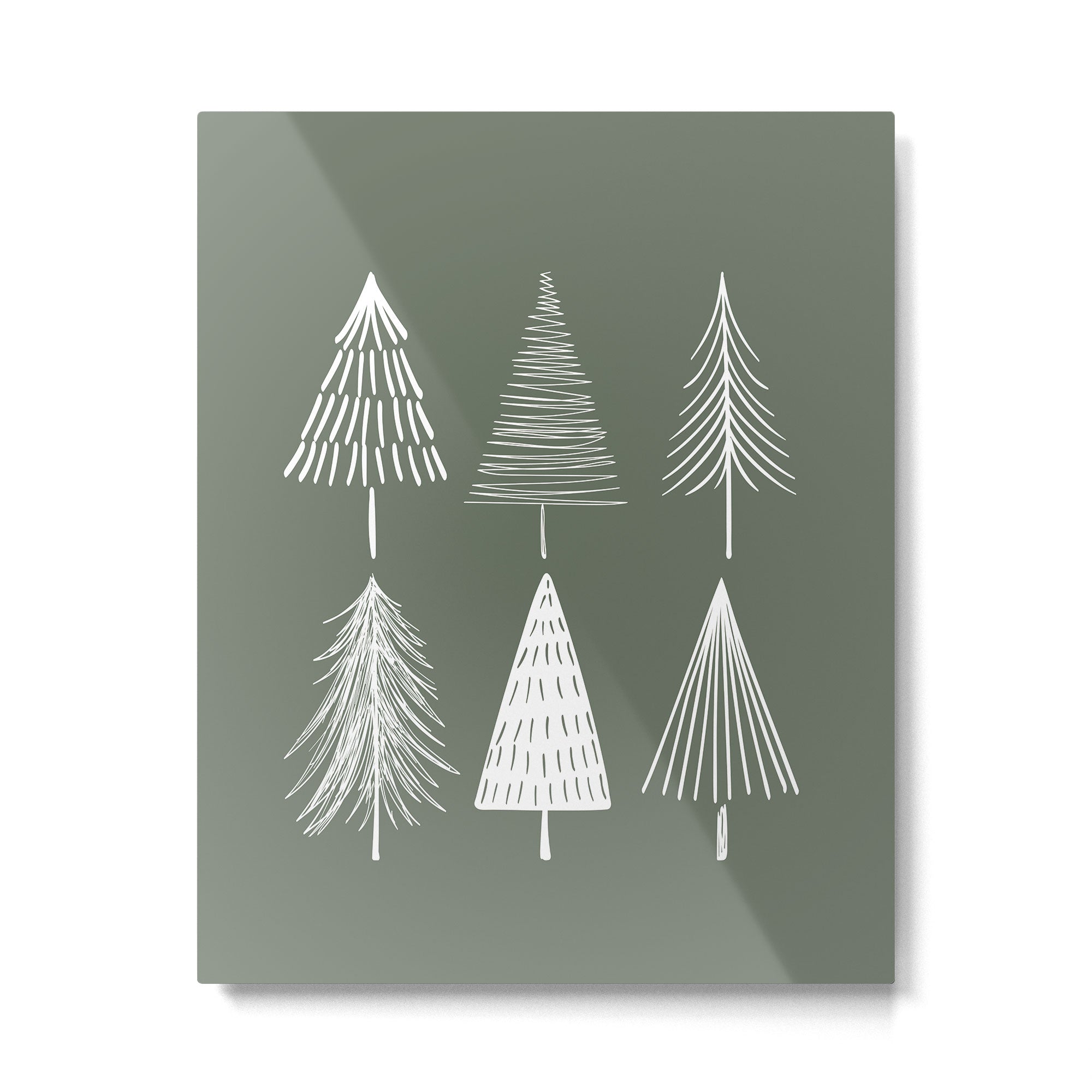Xmas Trees Green Metal Print Gallery Image 6