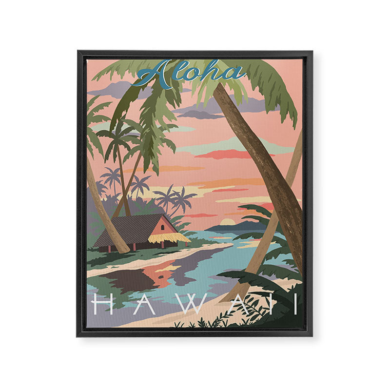 Aloha Hawaii Travel Poster Framed Canvas Print Gallery Image 6
