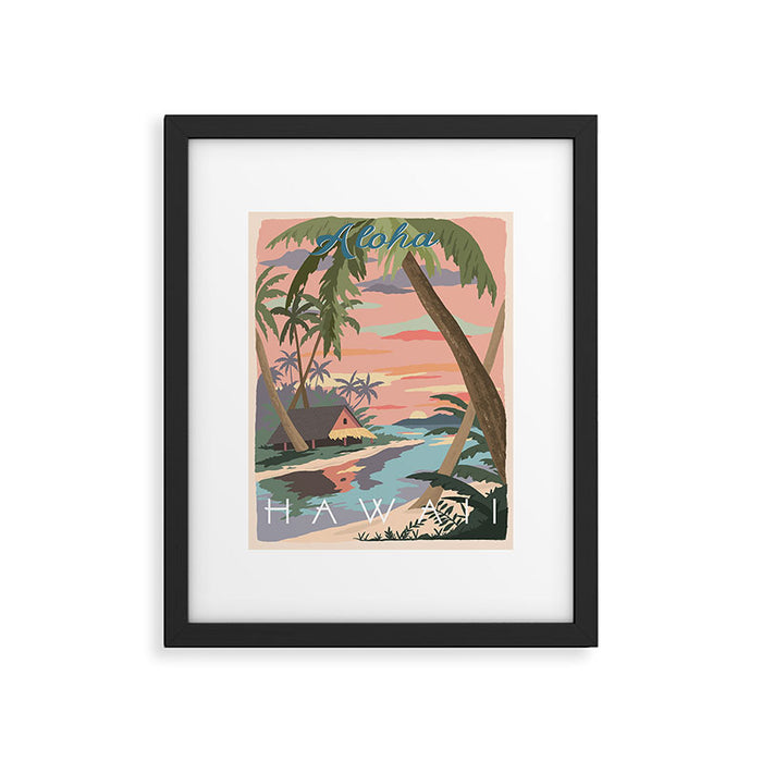 Aloha Hawaii Travel Poster Framed Art Print Gallery Image 1