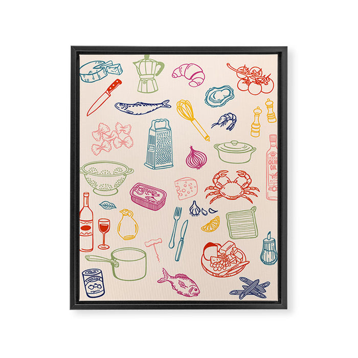 Kitchen Ingredient Art Print Framed Canvas Print Gallery Image 1