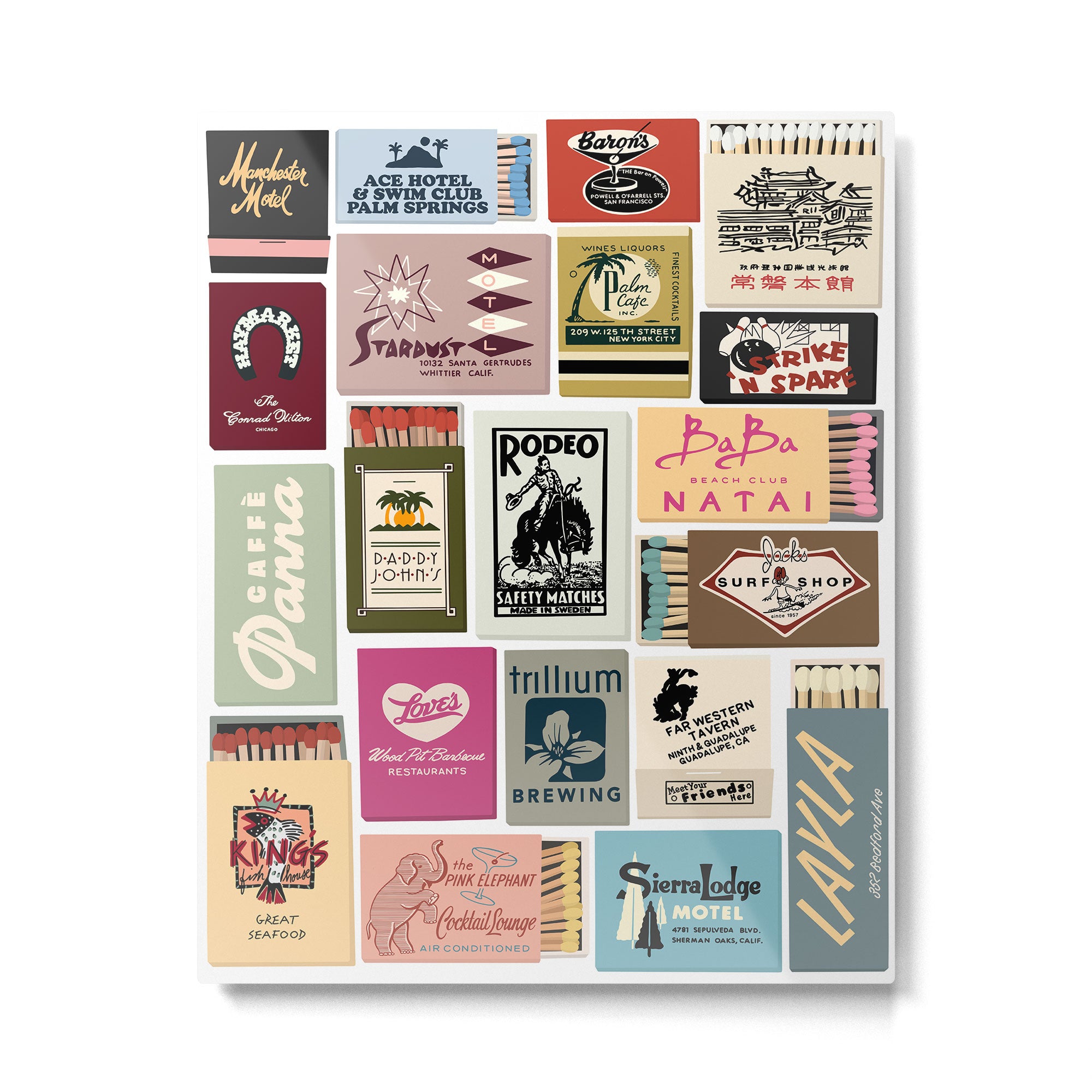 Vintage Matchbook Collage Art Print Metal Print Gallery Image 4