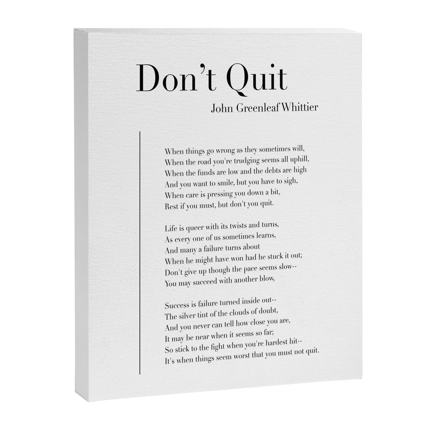 Donât Quit by John Greenleaf Whittier Canvas Print Gallery Image 3