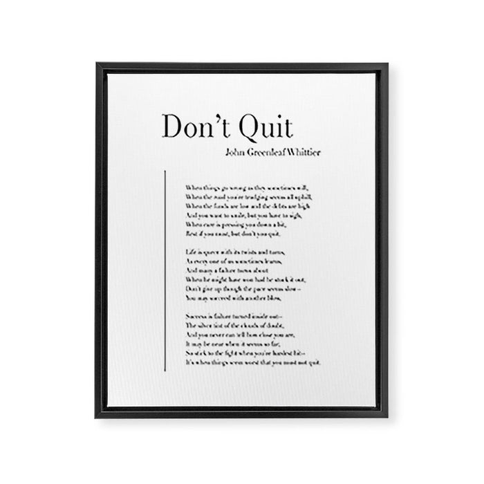 Donât Quit by John Greenleaf Whittier Framed Canvas Print Gallery Image 1