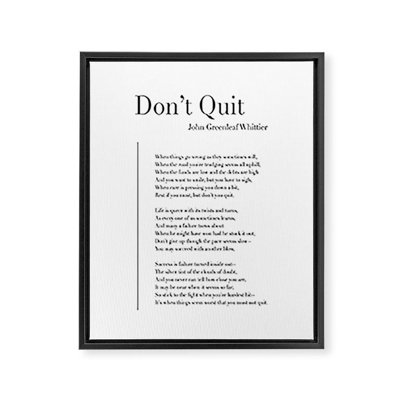 Donât Quit by John Greenleaf Whittier Framed Canvas Print Gallery Image 8