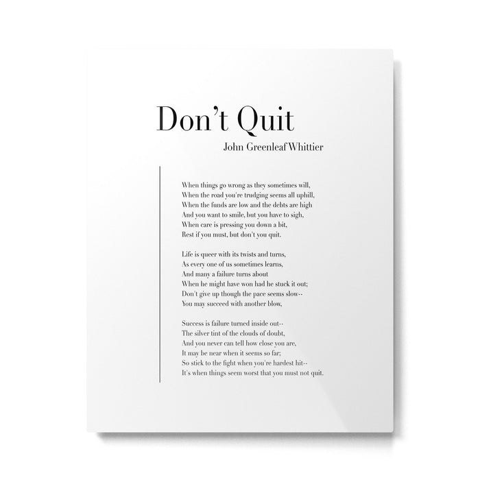 Donât Quit by John Greenleaf Whittier Metal Print Gallery Image 1