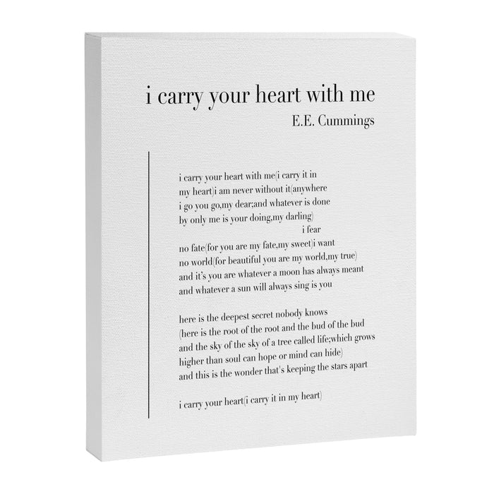 i carry your heart with me by E.E. Cummings Canvas Print Gallery Image 1