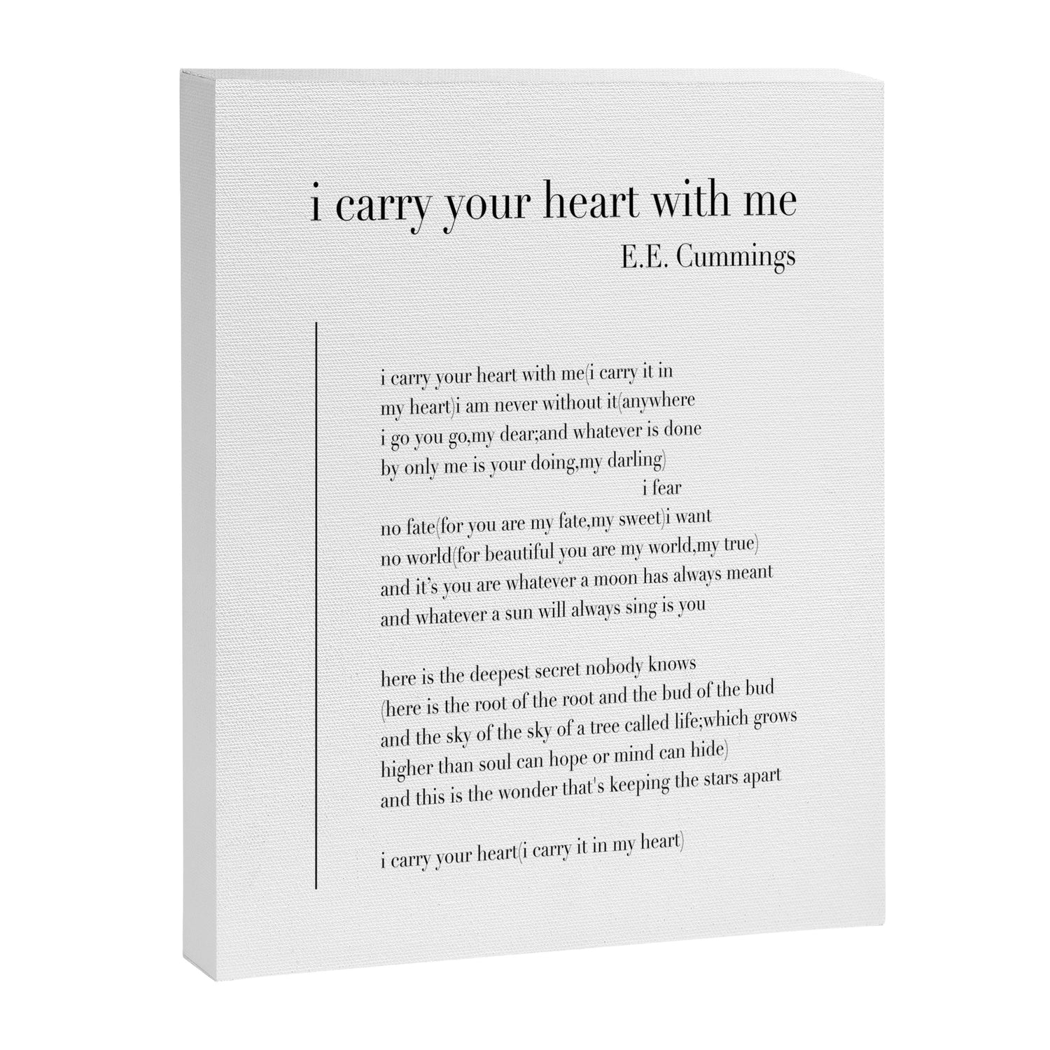 i carry your heart with me by E.E. Cummings Canvas Print Gallery Image 3