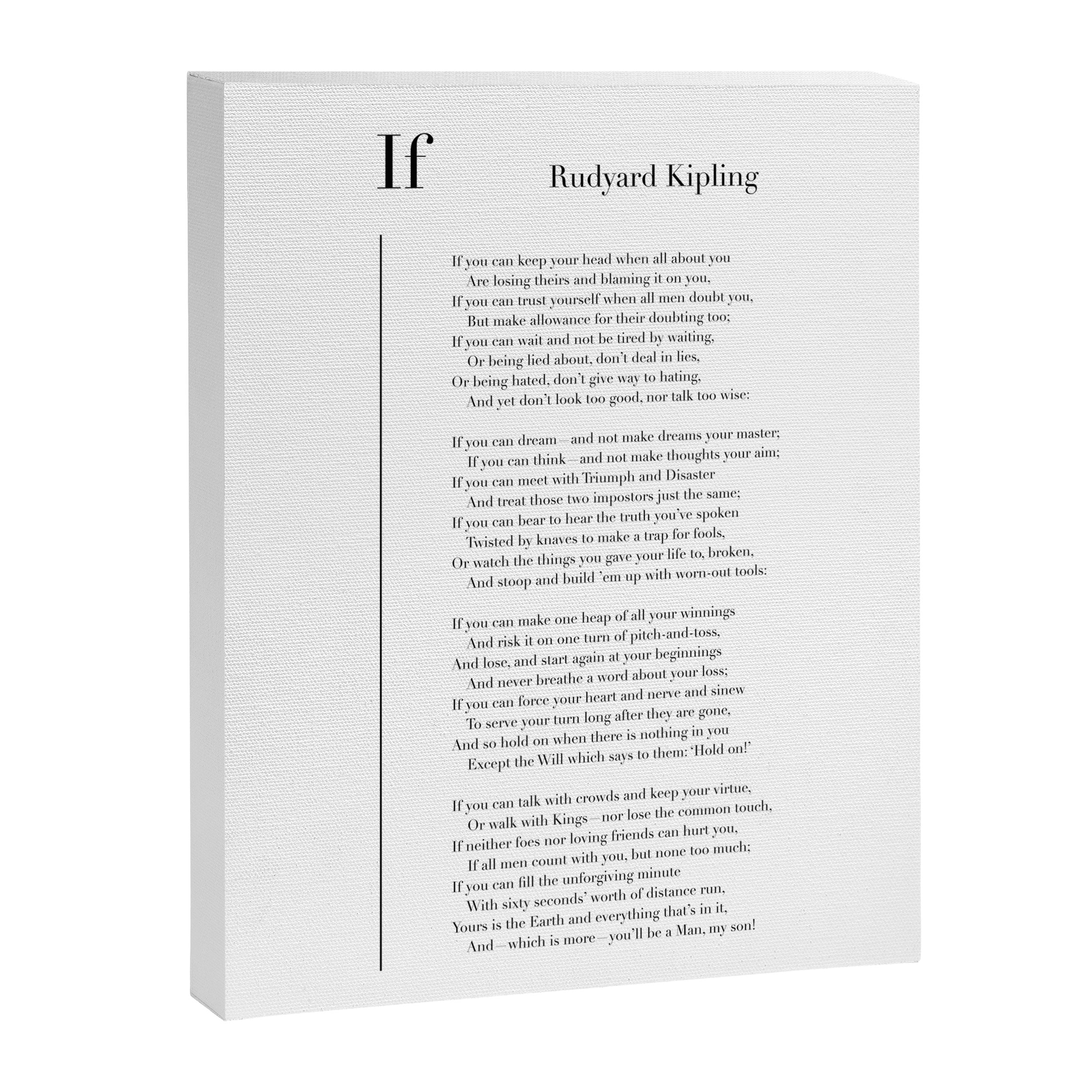If by Rudyard Kipling Canvas Print Gallery Image 3