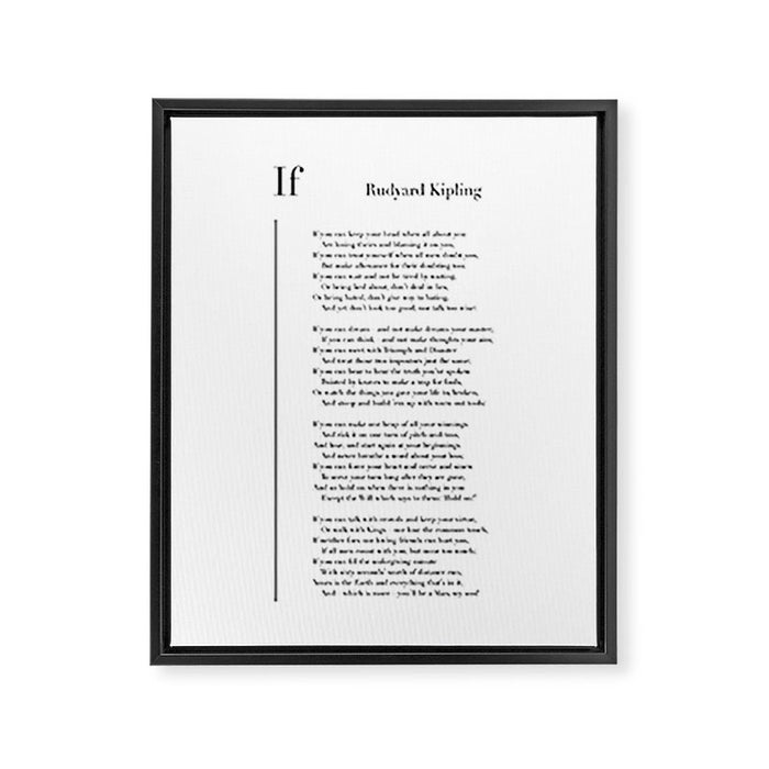 If by Rudyard Kipling Framed Canvas Print Gallery Image 1