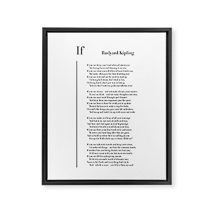 If by Rudyard Kipling Framed Canvas Print Gallery Image 1
