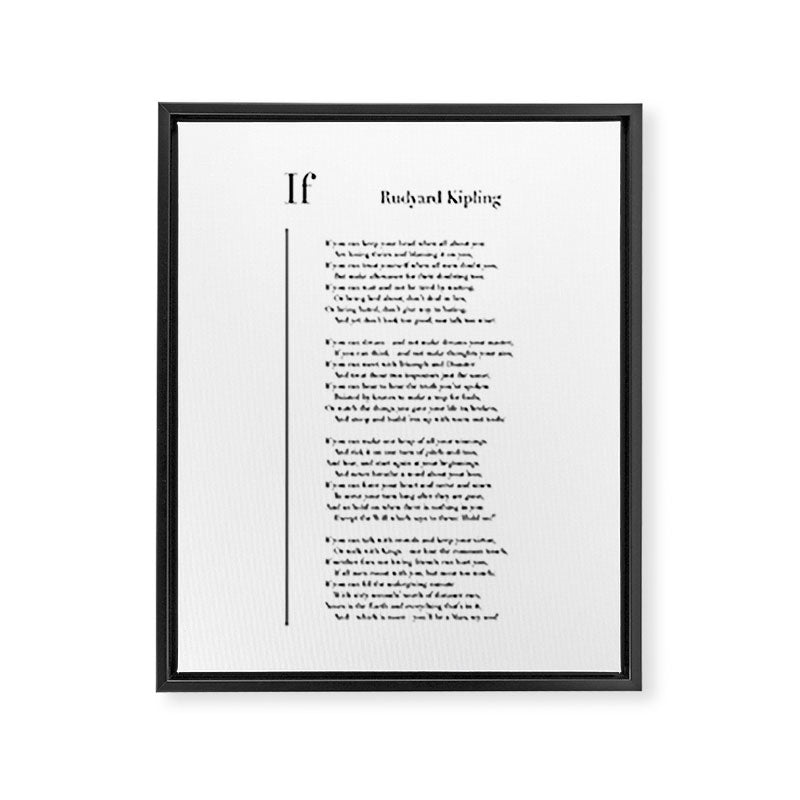 If by Rudyard Kipling Framed Canvas Print Gallery Image 8