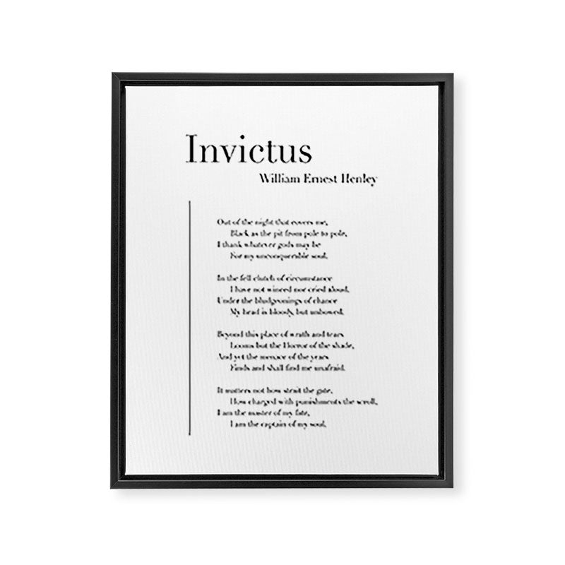 Invictus by William Ernest Henley Framed Canvas Print Gallery Image 8