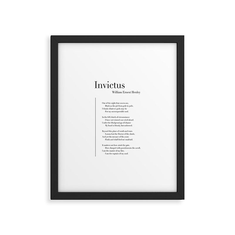 Invictus by William Ernest Henley Framed Art Print Gallery Image 6