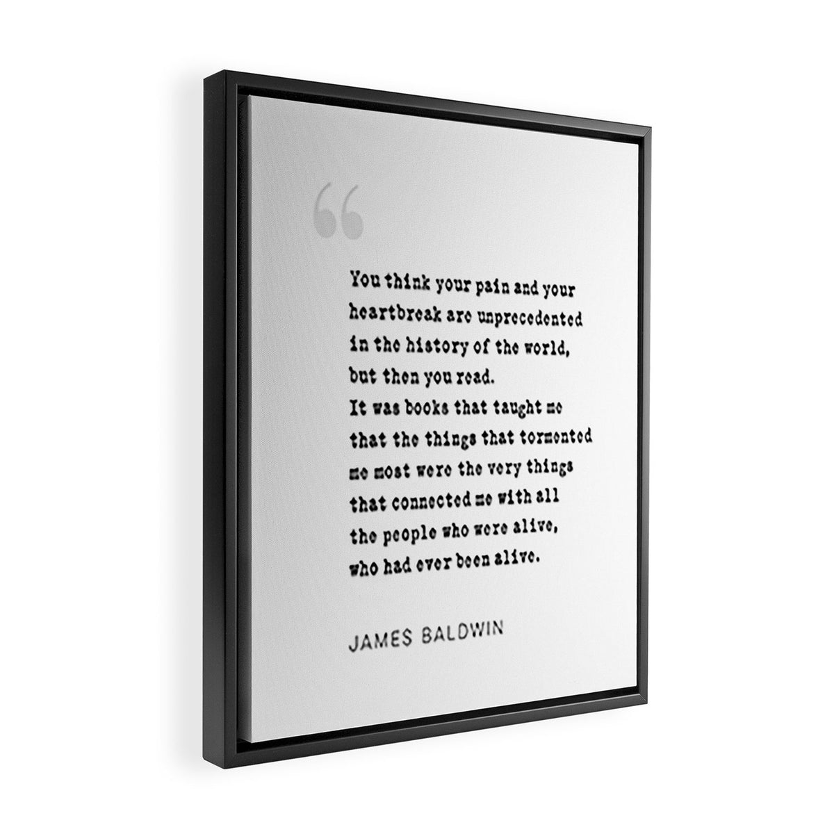 James Baldwin Quote on Books Framed Canvas Print Gallery Image 2