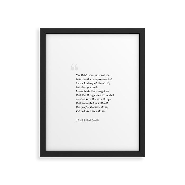 James Baldwin Quote on Books Framed Art Print Gallery Image 1