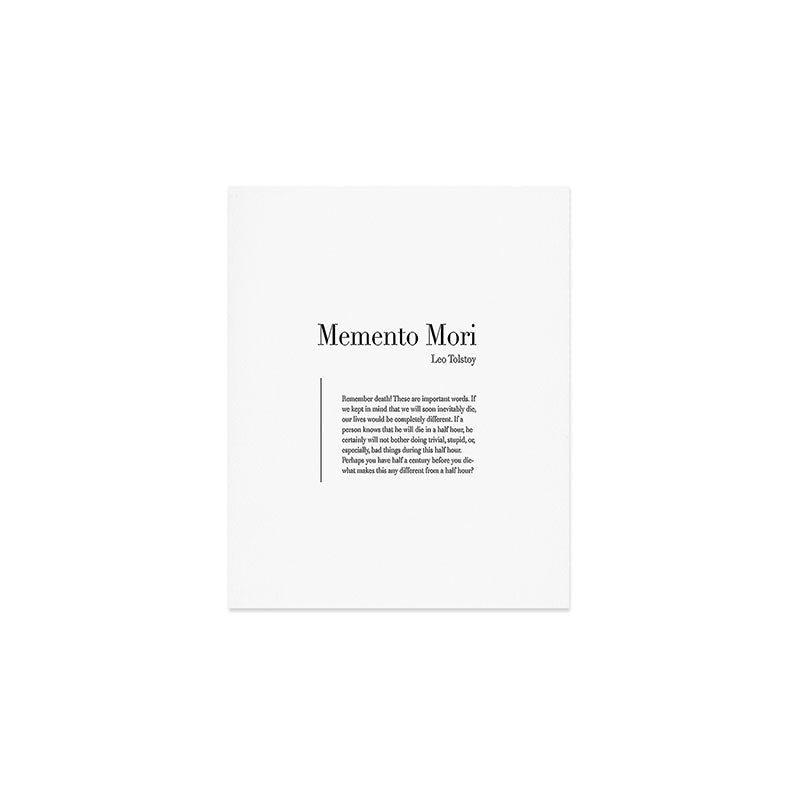 Memento Mori Quote by Leo Tolstoy Art Print Gallery Image 1