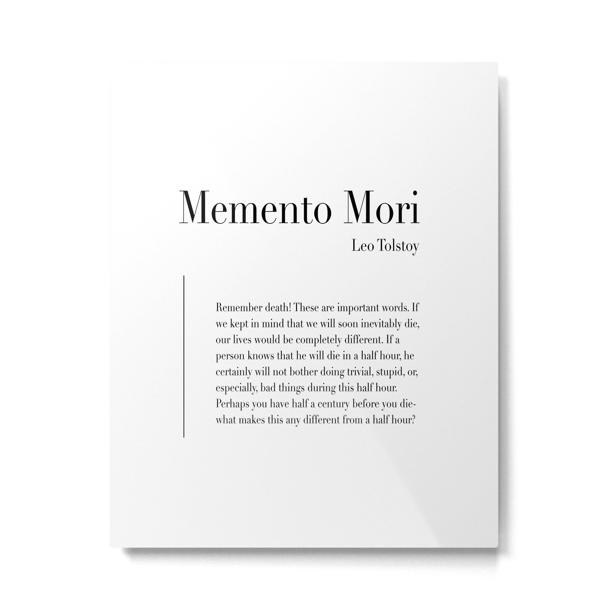 Memento Mori Quote by Leo Tolstoy Metal Print Gallery Image 6