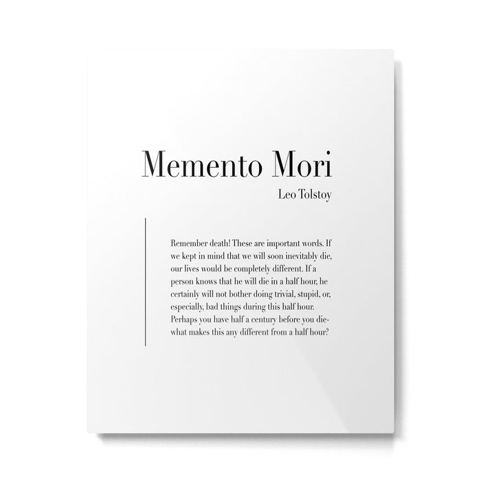 Memento Mori Quote by Leo Tolstoy Metal Print Gallery Image 1