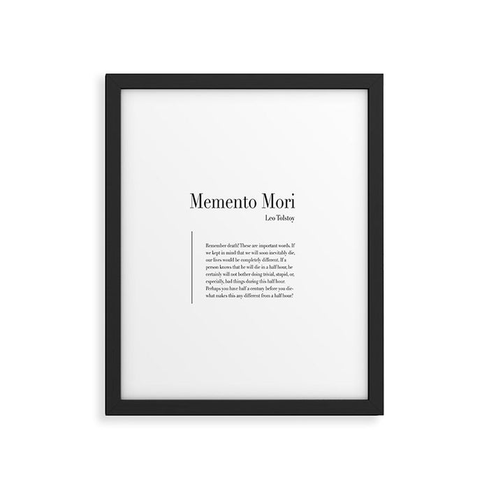 Memento Mori Quote by Leo Tolstoy Framed Art Print Gallery Image 1