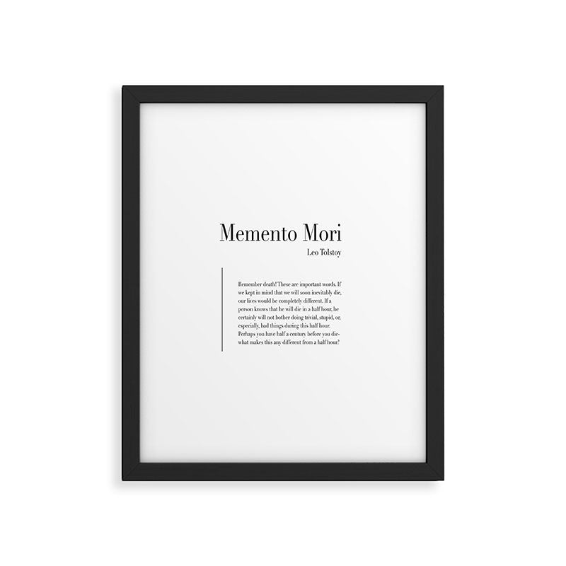 Memento Mori Quote by Leo Tolstoy Framed Art Print Gallery Image 6