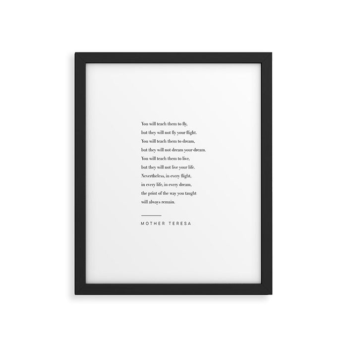 Mother Teresa Quote Framed Art Print Gallery Image 1