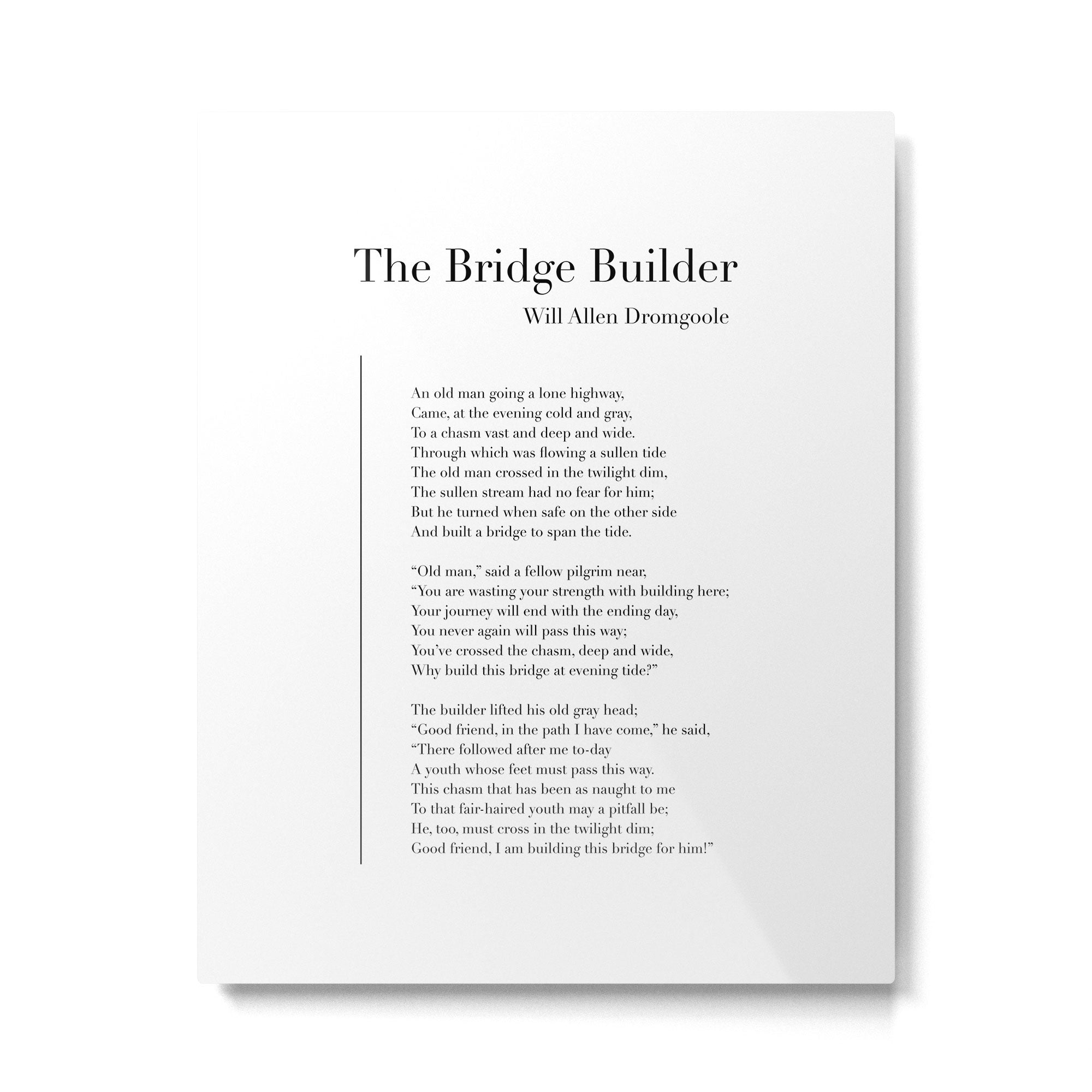 The Bridge Builder by Will Allen Dromgoole Metal Print Gallery Image 6